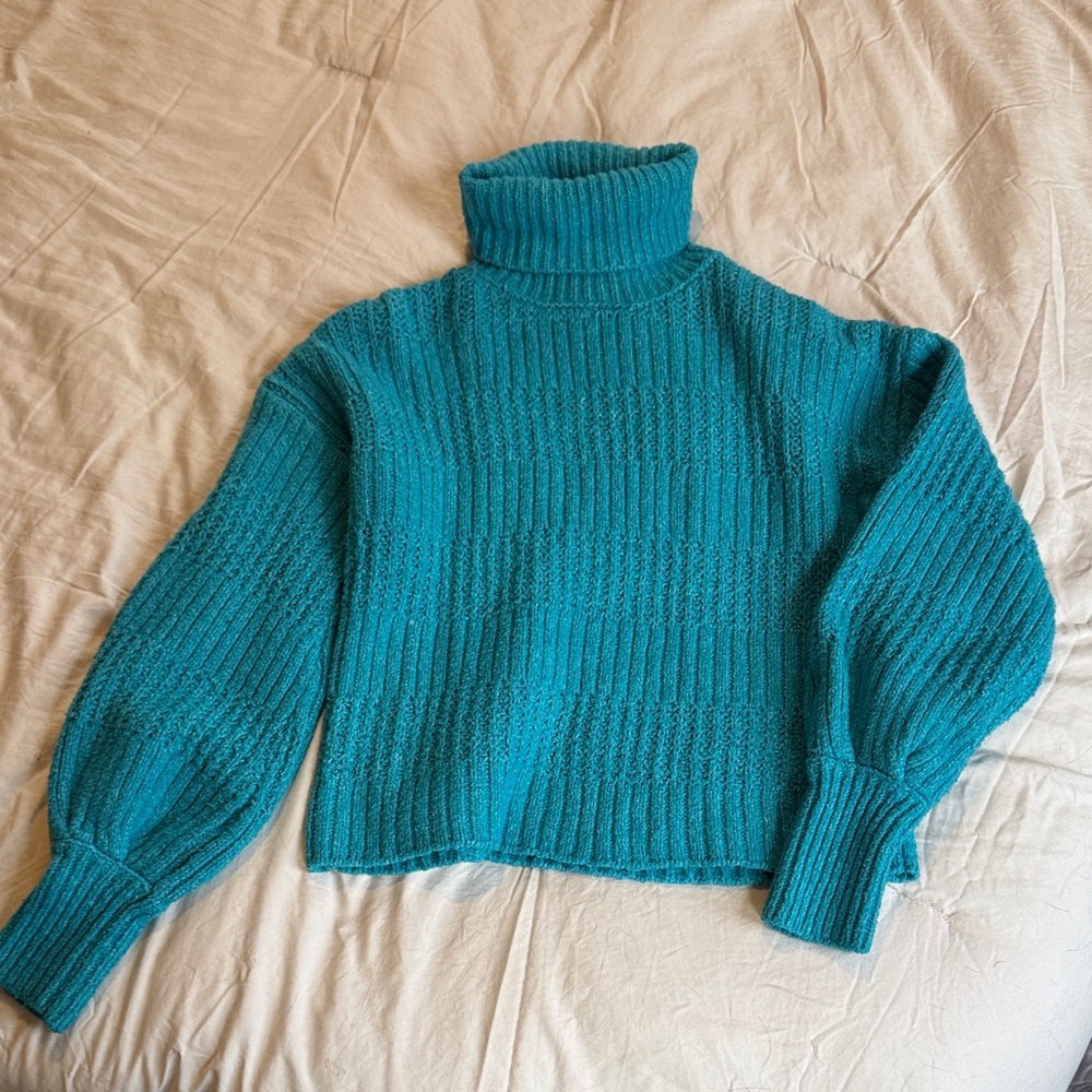 Hippie Rose Vibrant Blue Turtleneck Sweater